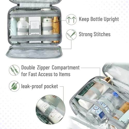 Ms. Pen Travel Toiletry Bag Organizer - Pistachio Green, Water-Resistant Hanging Makeup Bag - görsel 12