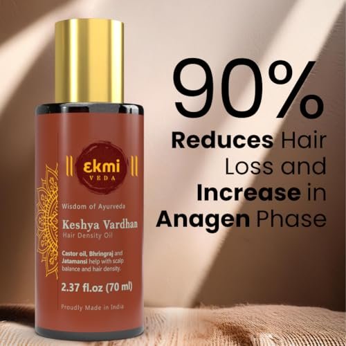 EKMIVEDA Ayurvedic Castor & Rosemary Oil for Hair Density - DHT Blocker, Hair Loss Treatment for Women & Men, 2.37 Fl Oz Avelisse
