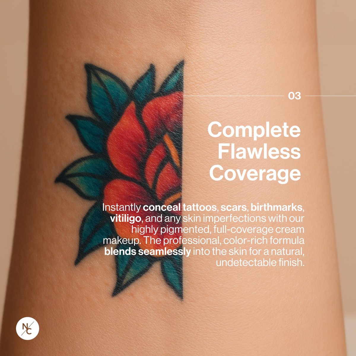 Narrative Cosmetics 12-Color Tattoo Cover Up Makeup Palette – Quick-Set Waterproof Cream Concealer for Tattoos, Scars & Blemishes – Long-Lasting, Smudge-Proof Formula for All Skin Tones Avelisse