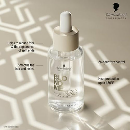 BlondMe Bondfinity Deep Repair Oil for Blonde, Lightened & Grey Hair - 1.6 Fl Oz - Reduces Frizz, Heat Protection, Prevents Breakage
