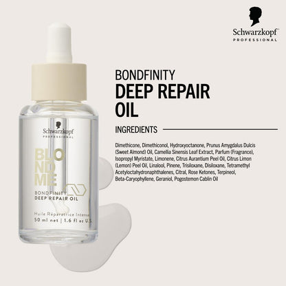 BlondMe Bondfinity Deep Repair Oil for Blonde, Lightened & Grey Hair - 1.6 Fl Oz - Reduces Frizz, Heat Protection, Prevents Breakage