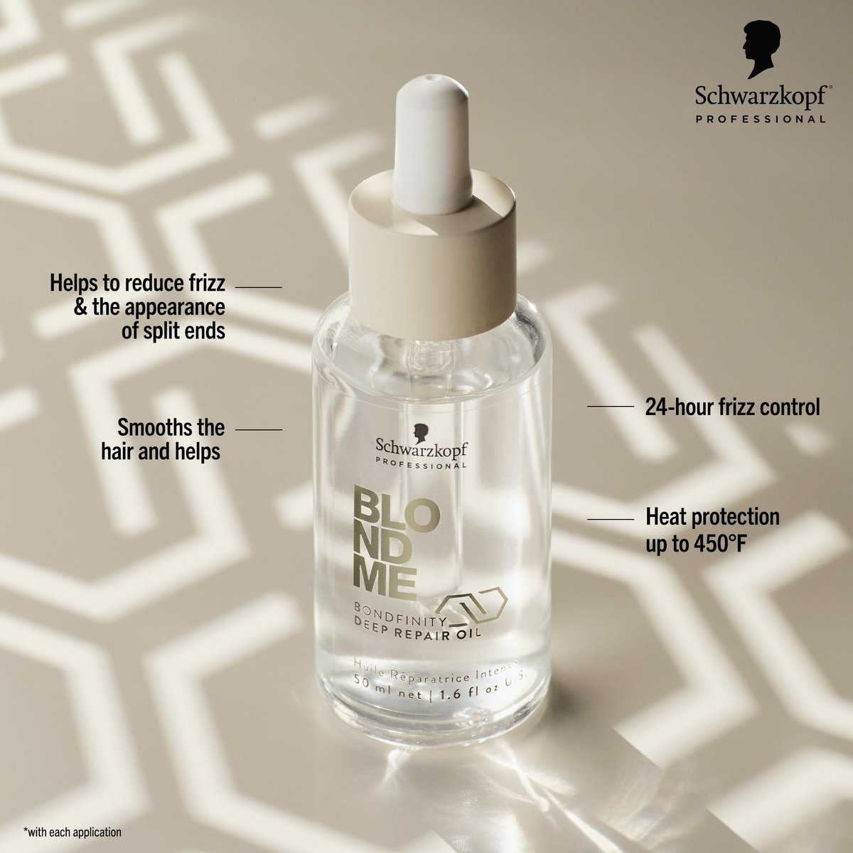 BlondMe Bondfinity Deep Repair Oil for Blonde, Lightened & Grey Hair - 1.6 Fl Oz - Reduces Frizz, Heat Protection, Prevents Breakage - görsel 3