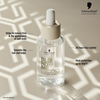 BlondMe Bondfinity Deep Repair Oil for Blonde, Lightened & Grey Hair - 1.6 Fl Oz - Reduces Frizz, Heat Protection, Prevents Breakage