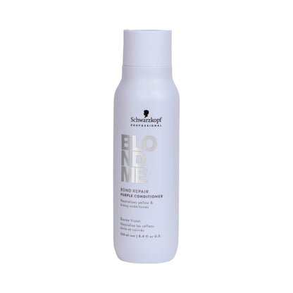 BlondMe Bond Repair Purple Conditioner for Blonde Hair - Neutralizes Yellow & Brassy Tones - Lightweight, Nourishing & Detangling - 8.45 Fl Oz Avelisse