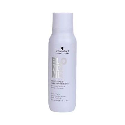 BlondMe Bond Repair Purple Conditioner for Blonde Hair - Neutralizes Yellow & Brassy Tones - Lightweight, Nourishing & Detangling - 8.45 Fl Oz Avelisse