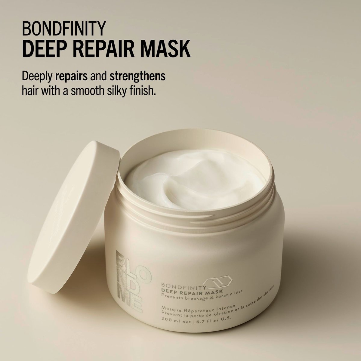 BlondMe Bondfinity Deep Repair Mask for Blonde Hair | Intensive Hair Treatment | Strengthens, Repairs, & Prevents Breakage | For Blonde, Lightened, & Grey Hair Avelisse