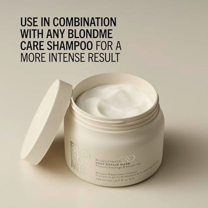 BlondMe Bondfinity Deep Repair Mask for Blonde Hair | Intensive Hair Treatment | Strengthens, Repairs, & Prevents Breakage | For Blonde, Lightened, & Grey Hair Avelisse