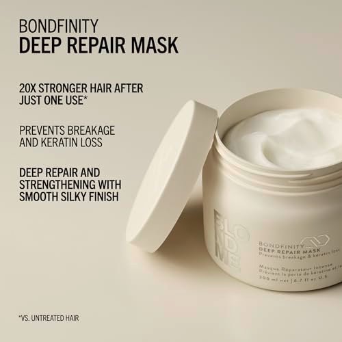 BlondMe Bondfinity Deep Repair Mask for Blonde Hair | Intensive Hair Treatment | Strengthens, Repairs, & Prevents Breakage | For Blonde, Lightened, & Grey Hair Avelisse