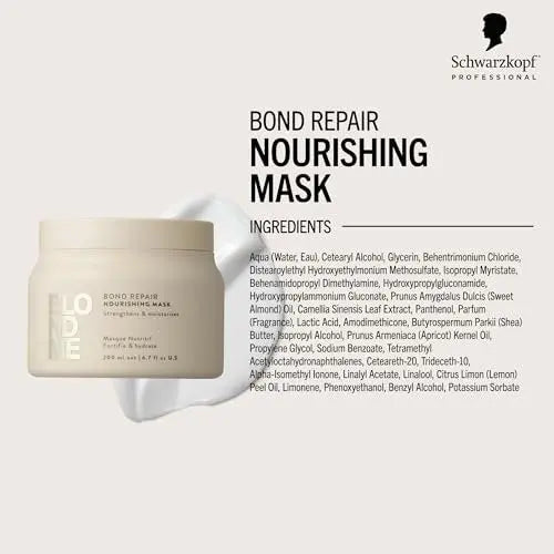 BlondMe Bond Repair Nourishing Mask for Blonde, Lightened & Grey Hair - Intensive Moisture & Softness, 6.7 Fl Oz Avelisse