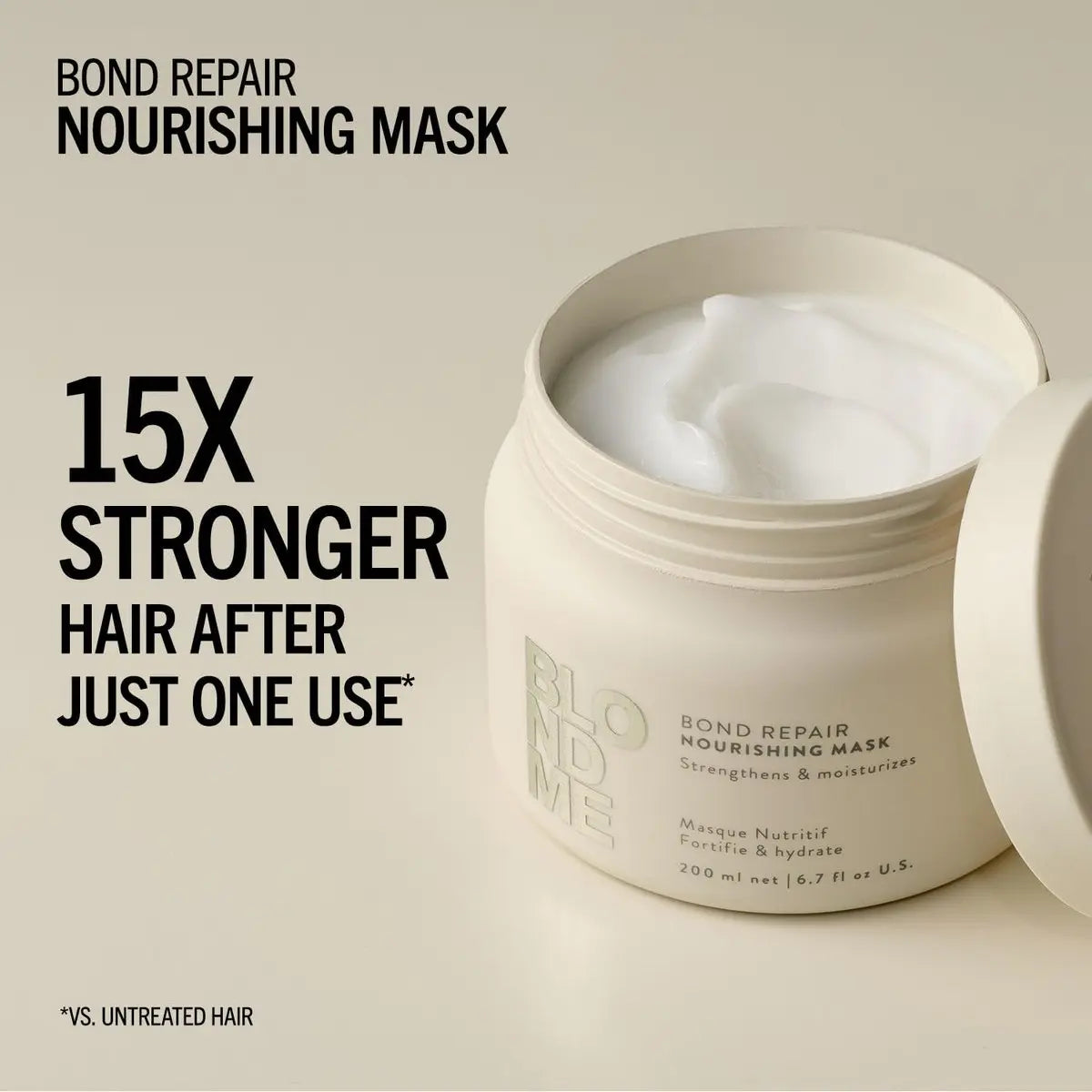 BlondMe Bond Repair Nourishing Mask for Blonde, Lightened & Grey Hair - Intensive Moisture & Softness, 6.7 Fl Oz Avelisse