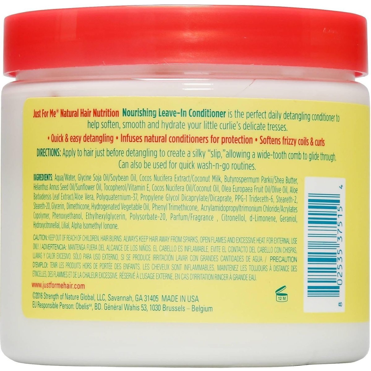 Just For Me Hair Nutrition Nourishing Leave In Conditioner, 15 oz Avelisse
