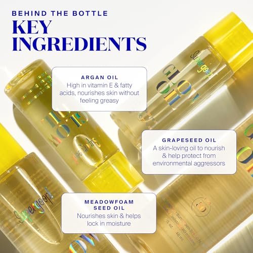 Supergoop! Destination Glow: Travel-Sized SPF Favorites Set - Glowscreen SPF 40, Glow Stick SPF 50, Glow Oil SPF 50 Avelisse