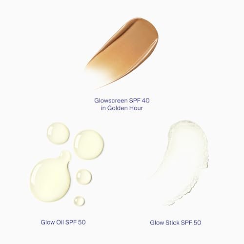 Supergoop! Destination Glow: Travel-Sized SPF Favorites Set - Glowscreen SPF 40, Glow Stick SPF 50, Glow Oil SPF 50 Avelisse
