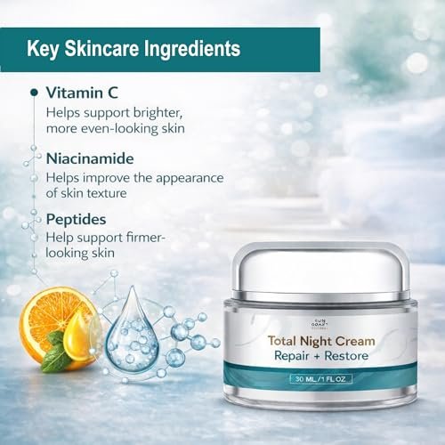 Total Night Cream with Vitamin C, Niacinamide & Peptides – Dr. Mark Rosenberg – 1 fl oz Avelisse