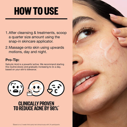 PEACE OUT Acne Gel Moisturizer for Oily Skin - 2% Salicylic Acid, Niacinamide & Ceramides, 1.69 oz Avelisse