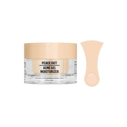 PEACE OUT Acne Gel Moisturizer for Oily Skin - 2% Salicylic Acid, Niacinamide & Ceramides, 1.69 oz Avelisse