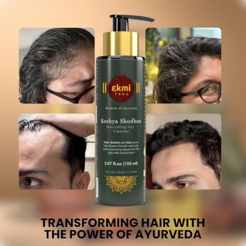 EKMIVEDA Ayurvedic Hair Growth Shampoo - Sulfate Free with Reetha, Shikakai, Bhringraj, Amla - Hair Loss Control & Regrowth Treatment for Women & Men - Thickening Rosemary Shampoo, 5.07 Fl Oz Avelisse