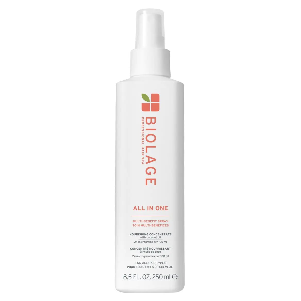 Biolage All-In-One Multi-Benefit Spray - Leave-In Treatment, Heat Protectant, Shine & Frizz Control, Coconut Oil, Vegan & Paraben-Free, 8.4 Fl Oz Avelisse