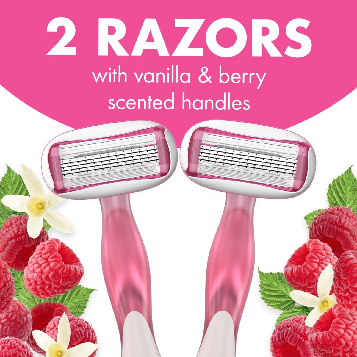 BIC Soleil 5 Escape Women's Disposable 5-Blade Razors, Vanilla & Berry Scented Handles, Comfort Shield, 2-Pack - görsel 7