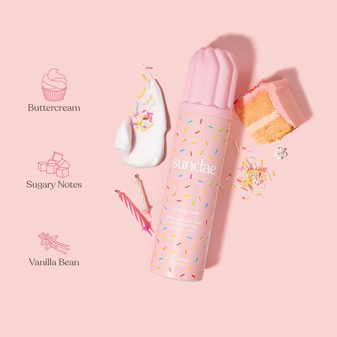 Sundae Whipped Shower Foam Birthday Cake Foaming Body Wash 8.9 fl oz – Kakadu Plum & Finger Lime - görsel 6