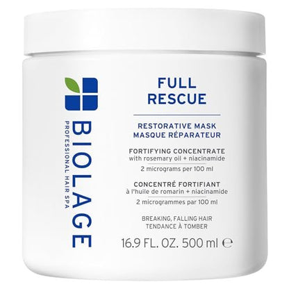 Biolage Full Rescue Restorative Hair Mask for Thin Hair - Strengthens & Conditions for Fuller-Looking Hair, Rosemary Oil & Niacinamide, Vegan & Cruelty-Free, Silicone-Free, 16.9 Fl Oz Avelisse