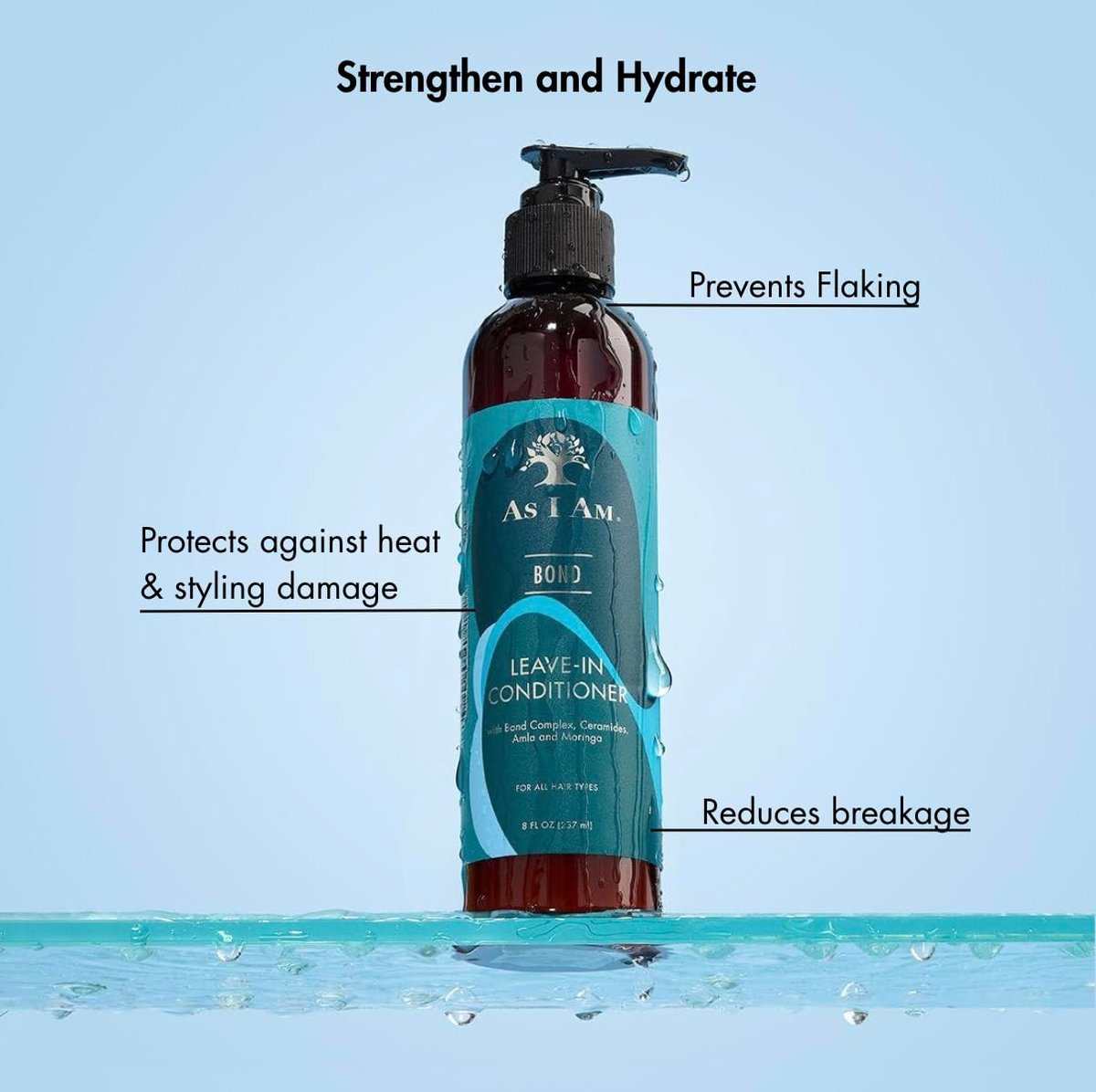 As I Am Bond Leave-In Conditioner for Damaged Hair - 8 oz - with Moringa, Amla & Ceramides - görsel 7