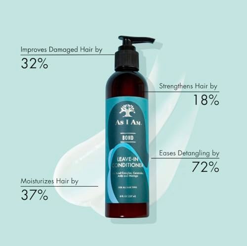 As I Am Bond Leave-In Conditioner for Damaged Hair - 8 oz - with Moringa, Amla & Ceramides - görsel 4