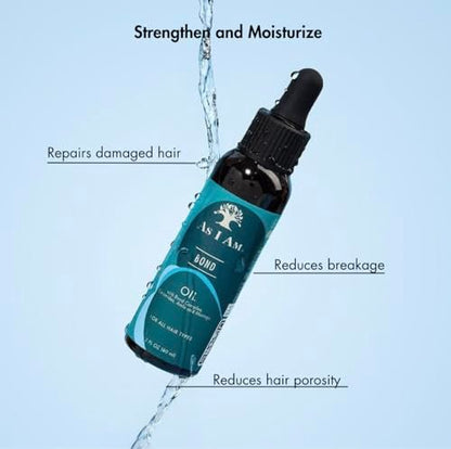 As I Am Bond Oil - 2 oz - Moringa, Amla & Ceramides Hair Repair Treatment for Damaged Hair