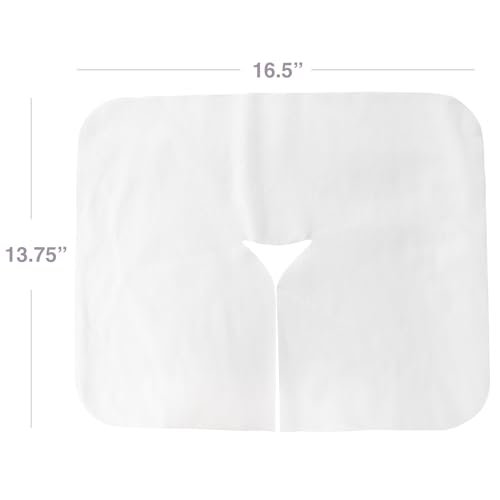 ForPro Massage Face Rest Covers - Ultra Soft Hypoallergenic Latex-Free Disposable Headrest Covers - 16.5" L x 13.75" W, White, 100 Count Avelisse