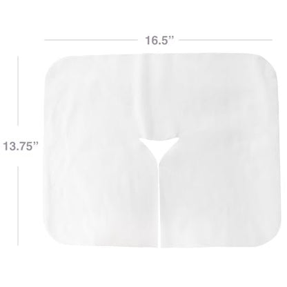 ForPro Massage Face Rest Covers - Ultra Soft Hypoallergenic Latex-Free Disposable Headrest Covers - 16.5" L x 13.75" W, White, 100 Count Avelisse