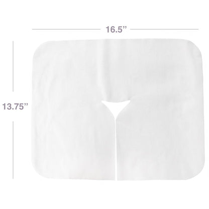 ForPro Massage Face Rest Covers - Ultra Soft Hypoallergenic Latex-Free Disposable Headrest Covers - 16.5" L x 13.75" W, White, 100 Count Avelisse