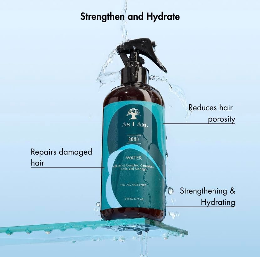 As I Am Bond Water - 16 oz - Hair Repair Treatment with Moringa, Amla & Ceramides for Damaged Hair - görsel 6