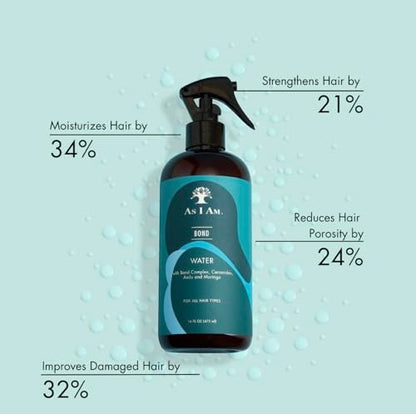 As I Am Bond Water - 16 oz - Hair Repair Treatment with Moringa, Amla & Ceramides for Damaged Hair
