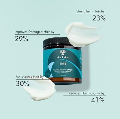 As I Am Bond Repair Hair Mask - 8 oz - Repair Treatment for Damaged Hair with Moringa, Amla & Ceramides