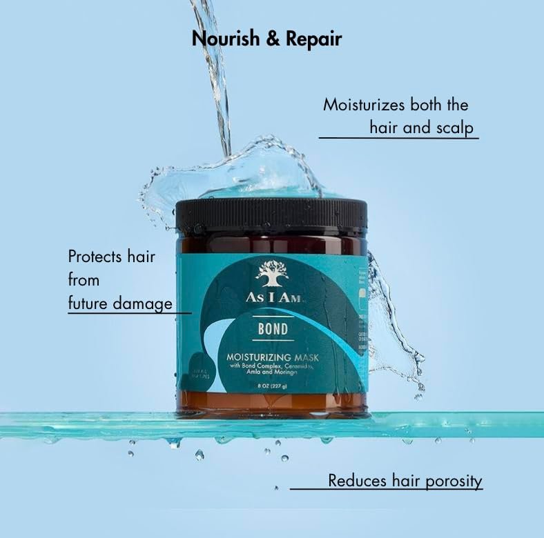 As I Am Bond Repair Hair Mask - 8 oz - Repair Treatment for Damaged Hair with Moringa, Amla & Ceramides - görsel 7
