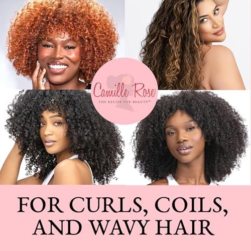 Camille Rose Guava Whipped Hair Styling Cream - 8 oz | Detangle, Frizz Control & Define Strands for All Hair Textures Avelisse