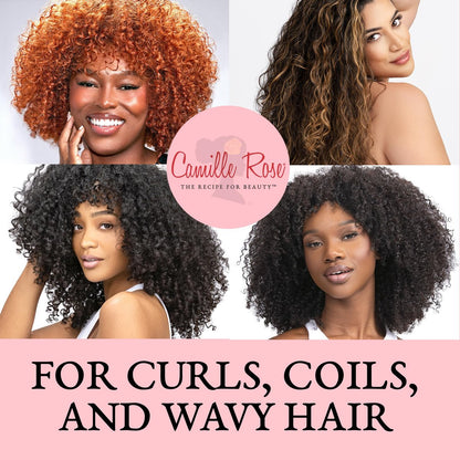 Camille Rose Guava Whipped Hair Styling Cream - 8 oz | Detangle, Frizz Control & Define Strands for All Hair Textures Avelisse
