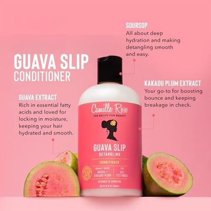 Camille Rose Guava Slip Detangling Conditioner, 12 fl oz - Nourishing, Detangling & Reviving for All Hair Textures