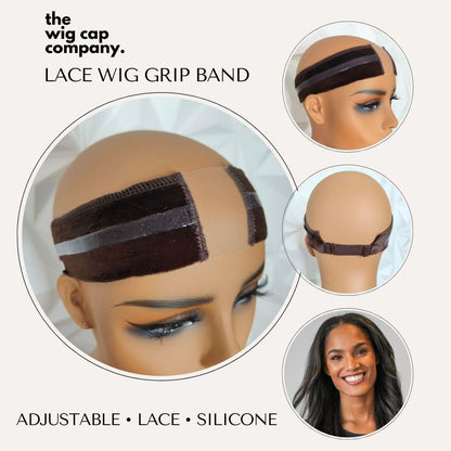 Wig Gripper Band for Lace Front and Glueless Wigs – Fully Adjustable, Non-Slip, Brown (1 Pack) Avelisse