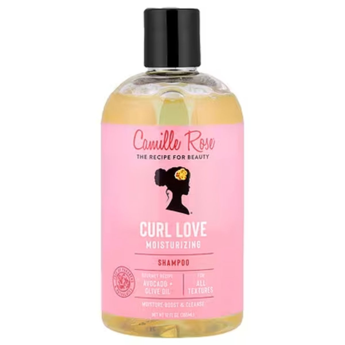 Camille Rose Curl Love Shampoo - Moisturizing Hydrating Shampoo with Olive Fruit & Avocado Oils and Aloe Leaf Juice for All Hair Textures, 12 fl oz - görsel 1