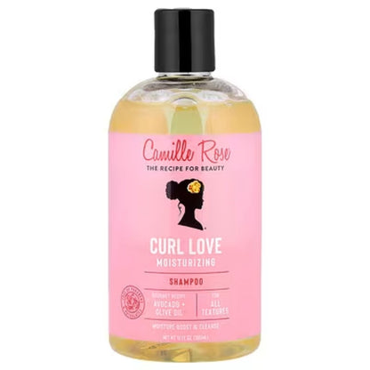 Camille Rose Curl Love Shampoo - Moisturizing Hydrating Shampoo with Olive Fruit & Avocado Oils and Aloe Leaf Juice for All Hair Textures, 12 fl oz
