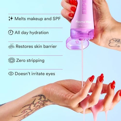 Experiment Plasma Wash Moisture Depositing Gel Cream Cleanser - Hydrating, Barrier Restoring, Non-Stripping Face Wash with Glycerin & Jojoba Oil, 5.0 FL OZ - Gentle Facial Cleanser for All Skin Types Avelisse