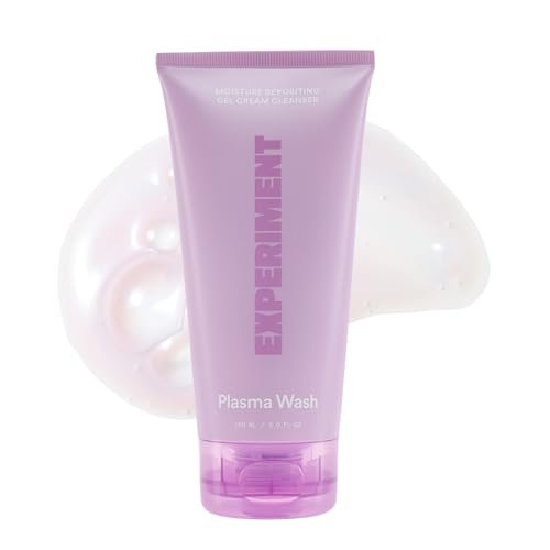 Experiment Plasma Wash Moisture Depositing Gel Cream Cleanser - Hydrating, Barrier Restoring, Non-Stripping Face Wash with Glycerin & Jojoba Oil, 5.0 FL OZ - Gentle Facial Cleanser for All Skin Types Avelisse