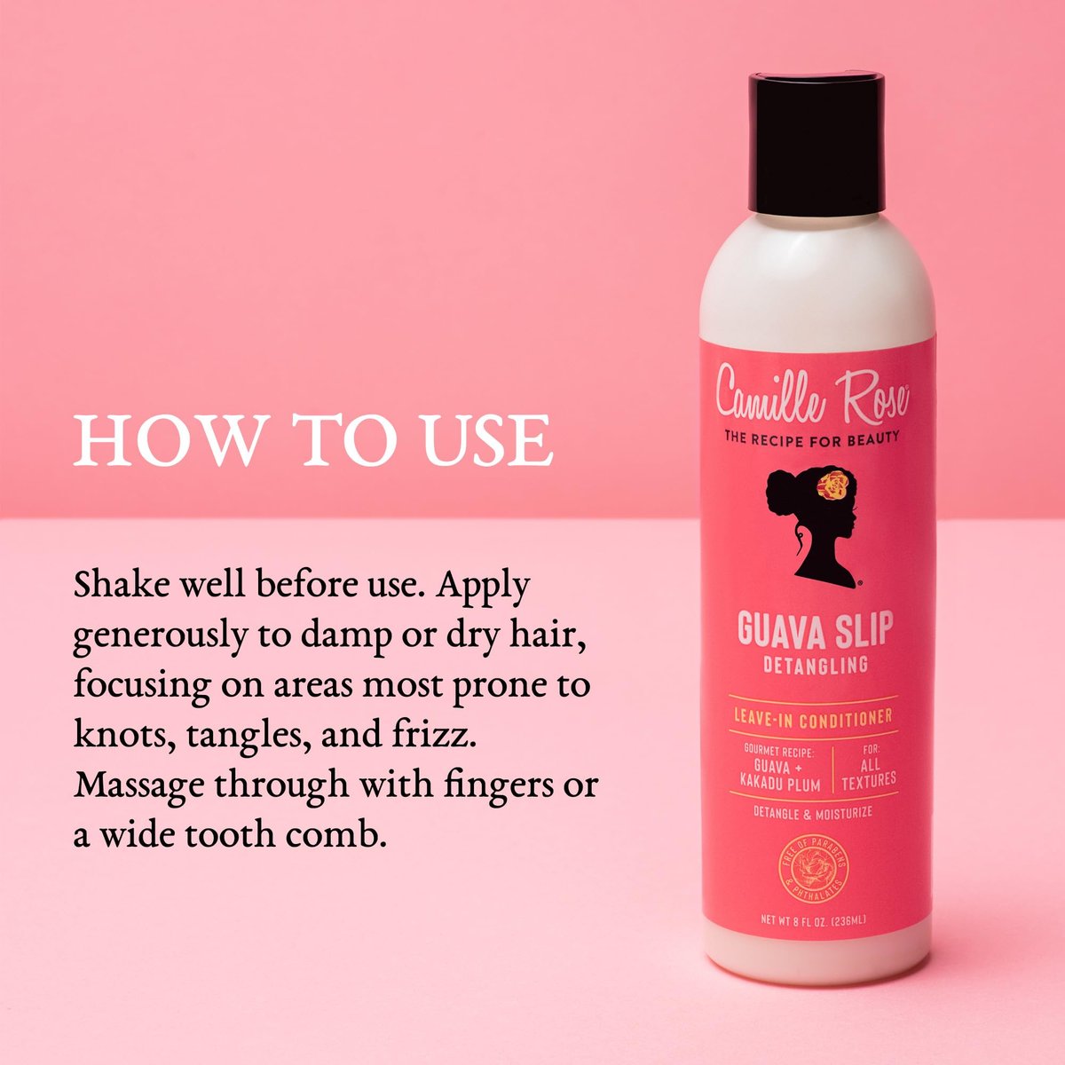 Camille Rose Guava Slip Detangling Leave In Conditioner - 8 fl oz - görsel 10
