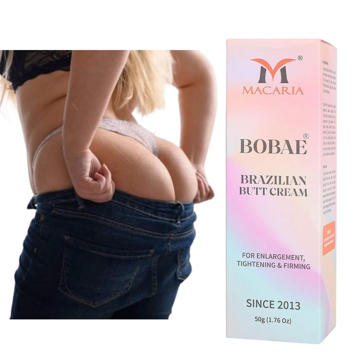 Bobae Brazilian Butt Enlargement Cream for Women – Natural Booty Growth & Enhancement Gel - görsel 1