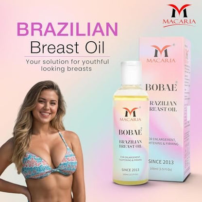 MACARIA Bobae Brazilian Skin Tightening Oil for Breast Enlargement – 3.5 Fl Oz
