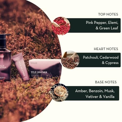 Scottish Fine Soaps Wild Heather Luxury Hand Care Set – Organic Heather Extract Hand Wash & Lotion, 600ml, Purple - görsel 6