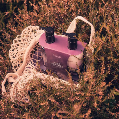 Scottish Fine Soaps Wild Heather Luxury Hand Care Set – Organic Heather Extract Hand Wash & Lotion, 600ml, Purple