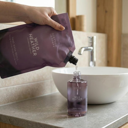 Scottish Fine Soaps Wild Heather Hand Wash Refill – Organic Heather Extract, Paraben-Free, 1.2 Litre Pouch
