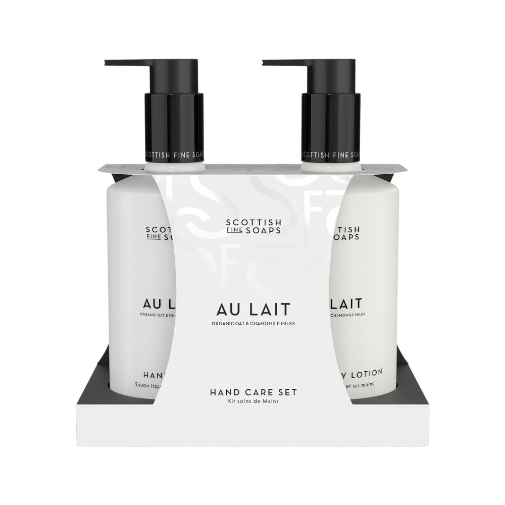 Scottish Fine Soaps Au Lait Luxury Hand Care Collection Set, Oat & Chamomile Milk, Vegan Friendly, Chocolate, Coconut & Sandalwood Fragrance - görsel 2